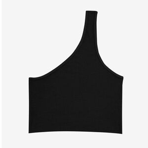 TALENTLESS Black Asymmetrical Crop Top Small